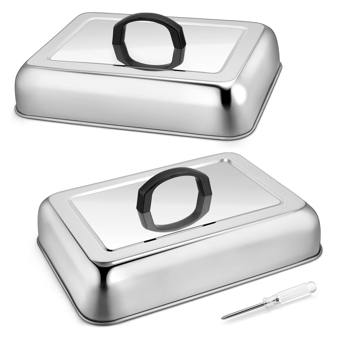Joyfair melting dome, 13x9.8 inches, evenly covers burgers for quicker cheese melt