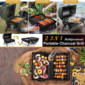 Joyfair portable charcoal grill precision vents allow quick temperature control.