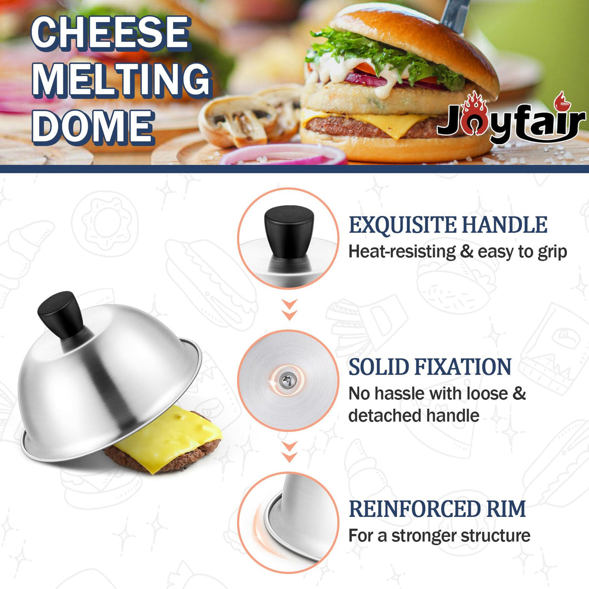 Joyfair round top dome fits flat top grills for versatile cooking