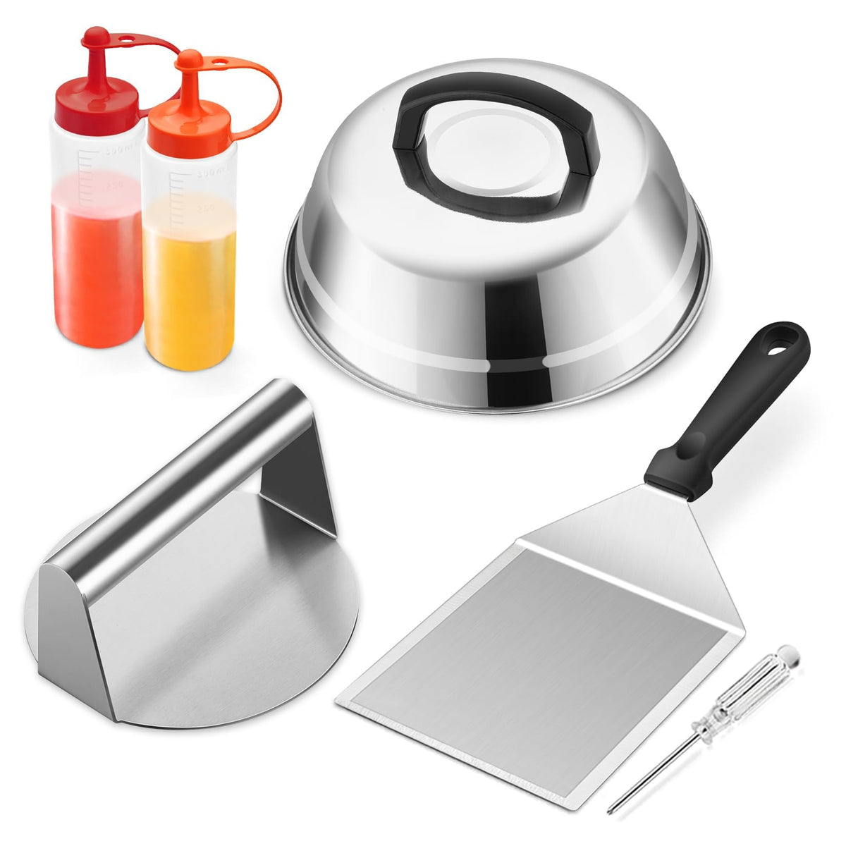 Joyfair Smash Burger Kit with 9-inch melting dome for even cheese melt and heat circulation