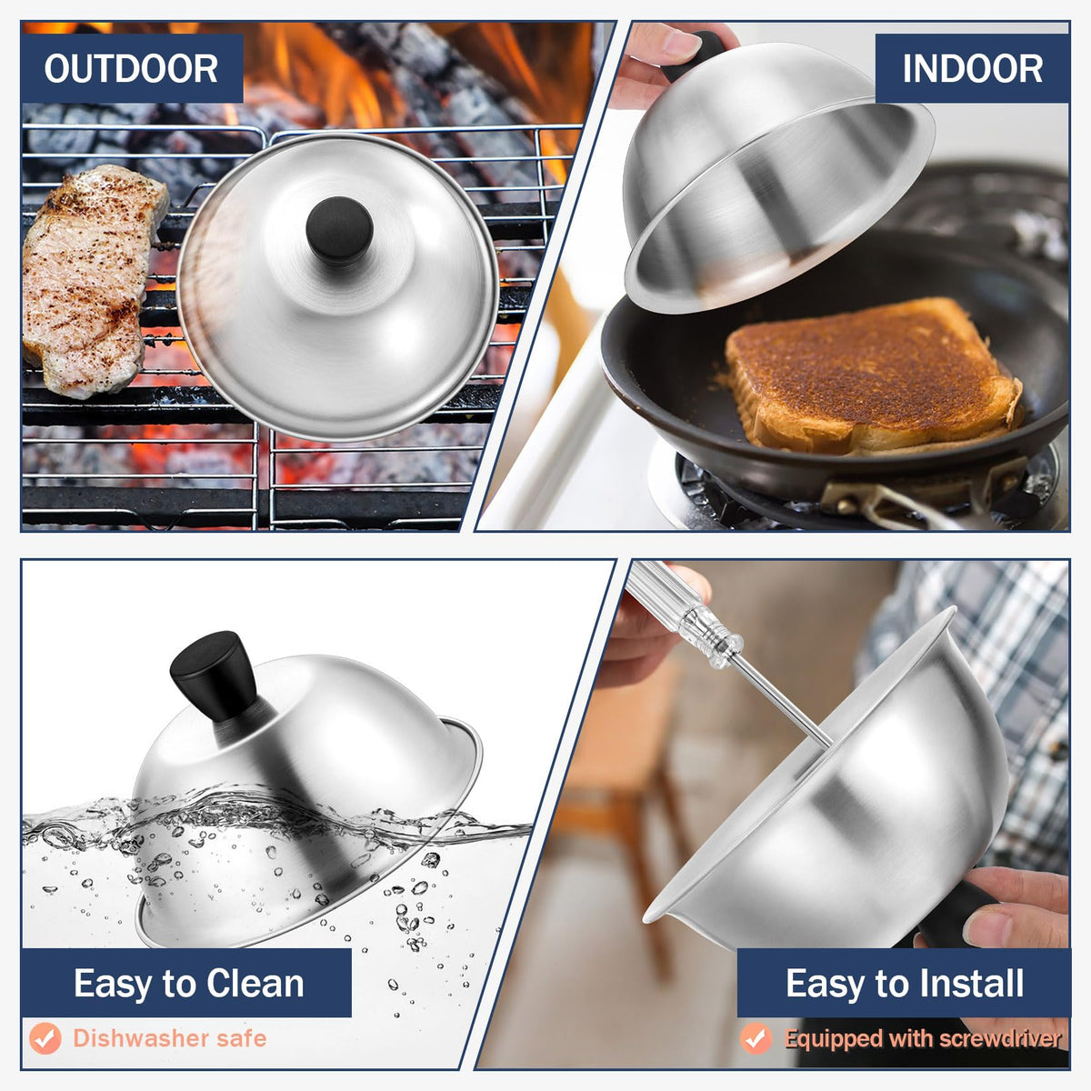 Joyfair two dome set allows heating different foods simultaneously