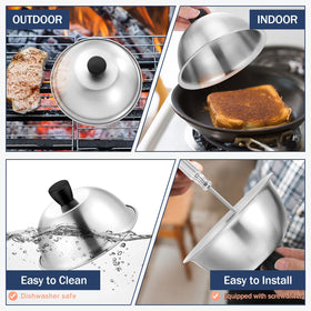 Joyfair two dome set allows heating different foods simultaneously