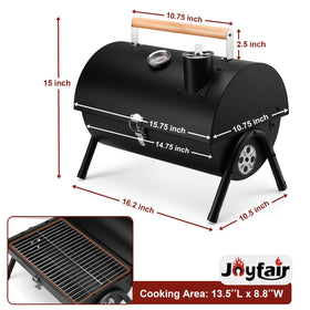 Joyfair vertical chimney promotes even heating for juicier results.