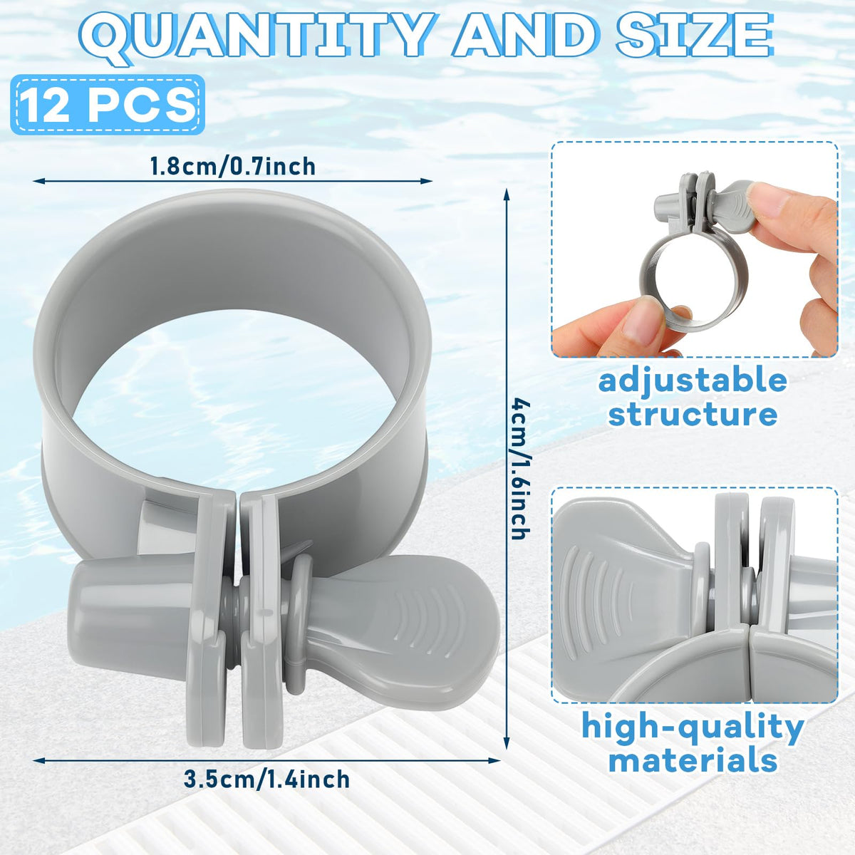 Joyfolk 12-pack hose clamps ready for multiple pool and garden hose projects.