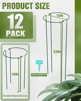 Joyhalo set of 16 half-round stakes with 15 labels for organization