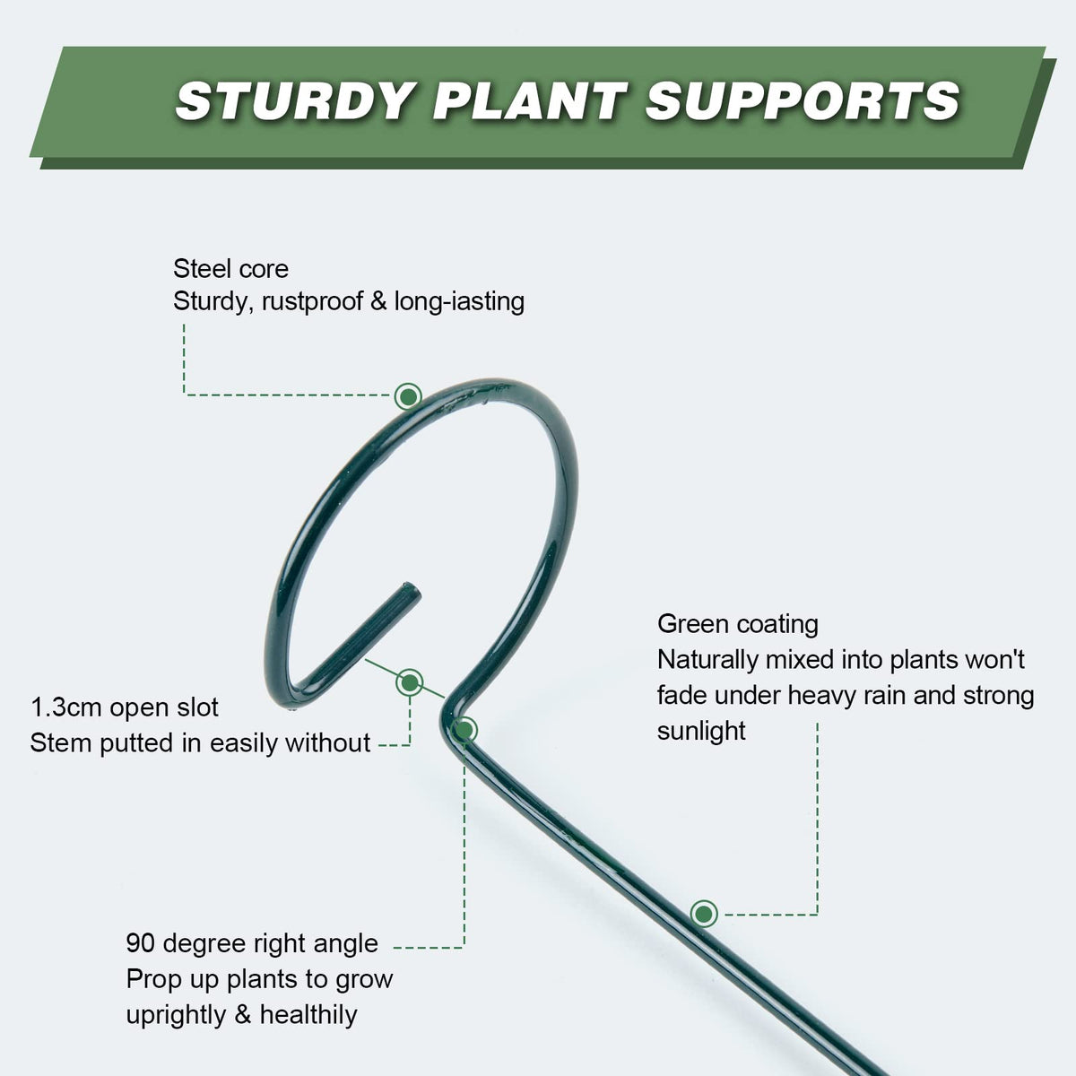 Joyhalo 20-pack 24-inch stakes with twist ties for versatility