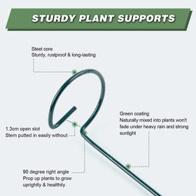 Joyhalo 20-pack 24-inch stakes with twist ties for versatility