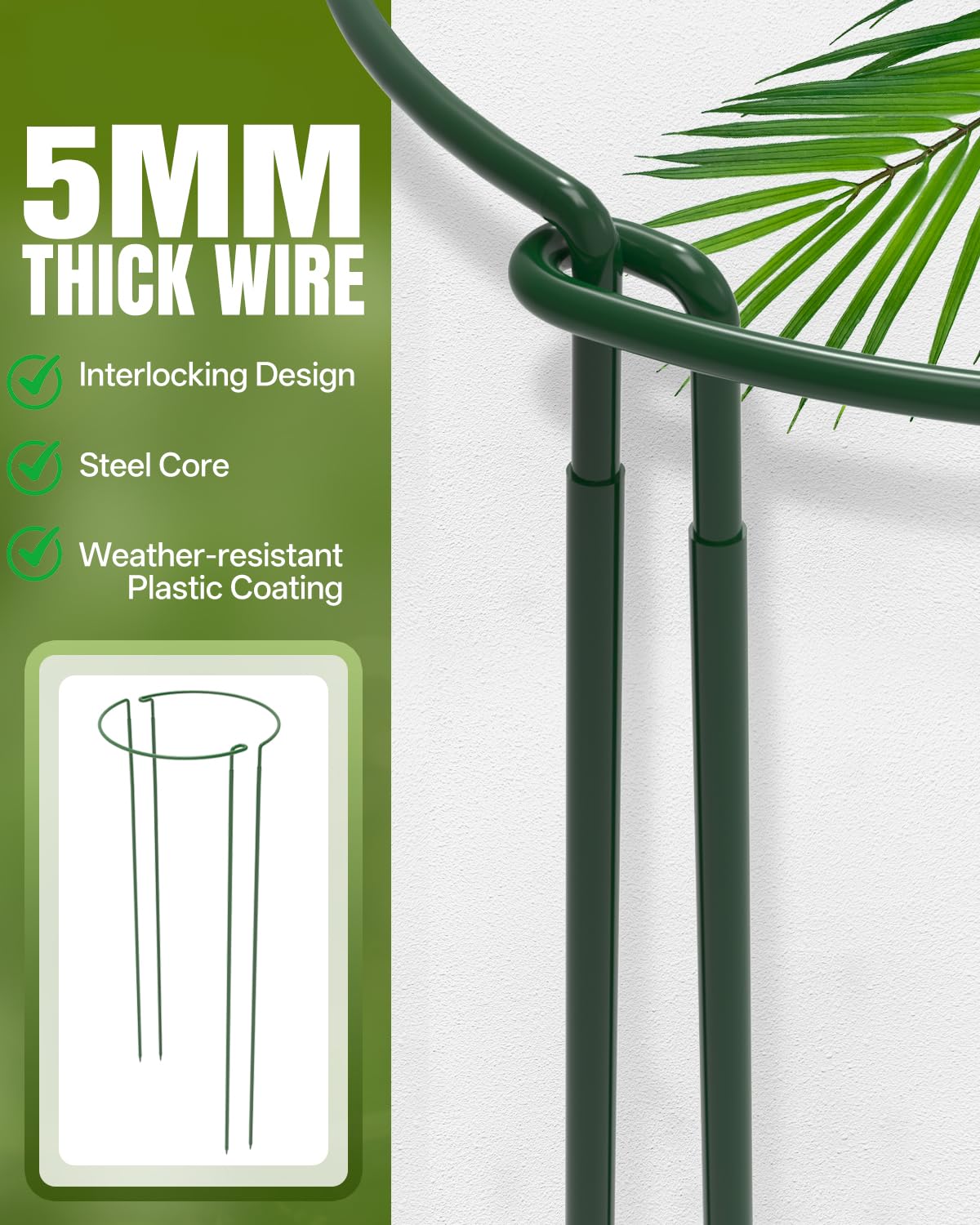 Joyhalo 32-inch adjustable stakes setup supporting a tall plant