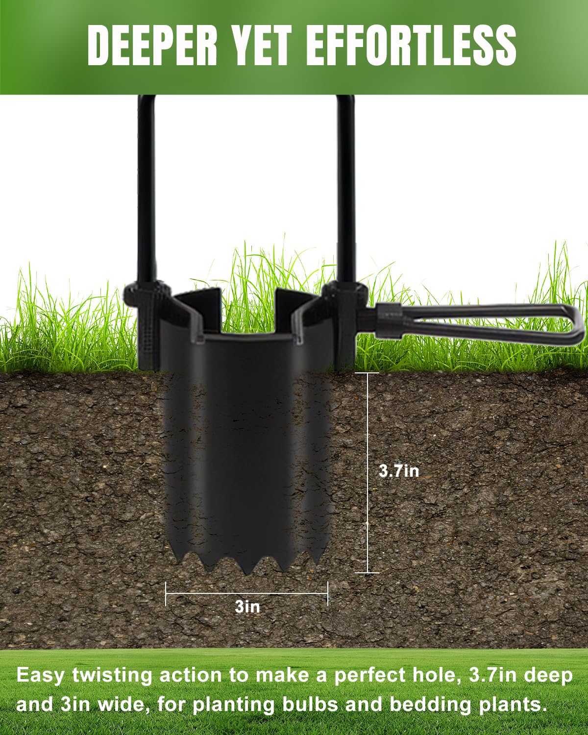 Joyhalo 5-in-1 garden tool aids planting, weeding, and digging in one multipurpose tool.