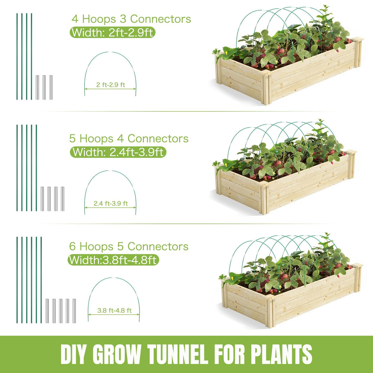 Joyhalo assembled tunnel installed over a raised bed for season protection
