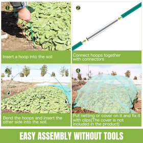 Joyhalo bird netting and shade cloth use over hoops for adaptable protection