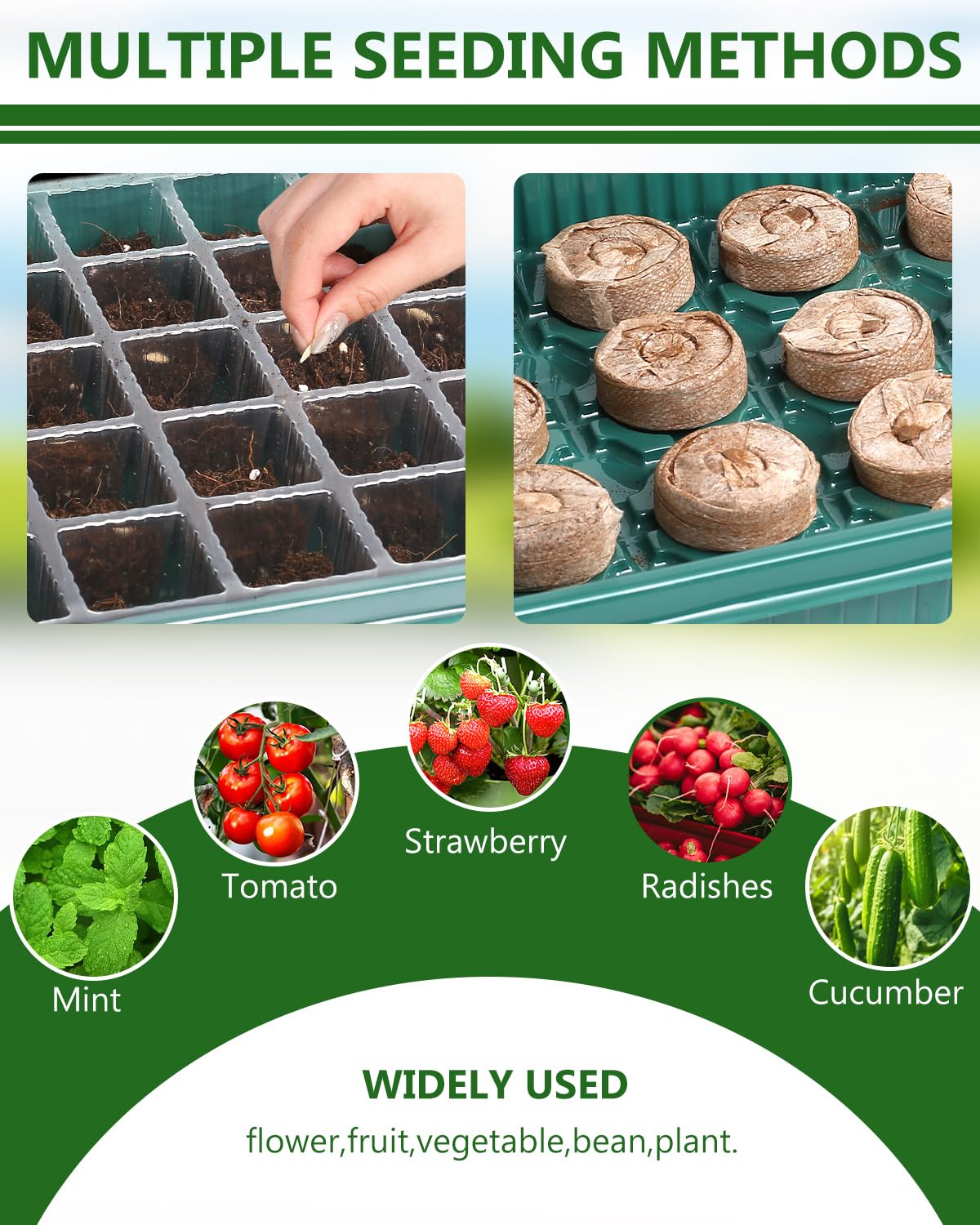 JoyHalo complete seed starter kit with tray lights mat and labels
