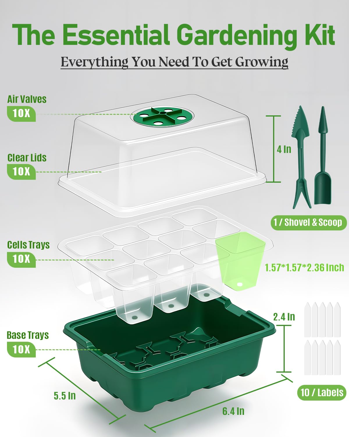 JoyHalo complete seed starting kit includes trays domes and tools