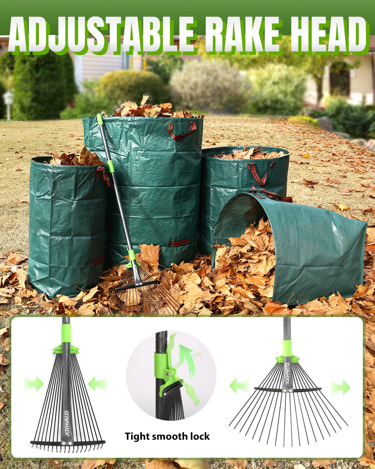 Joyhalo 40-gallon dustpan leaf bag for fewer trips.