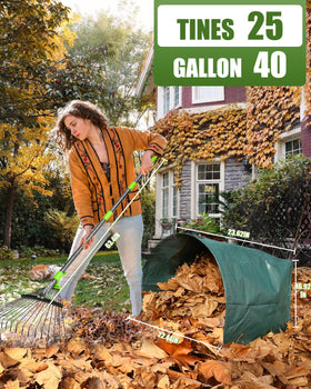 Joyhalo dustpan scoop design keeps hands clean while collecting leaves.
