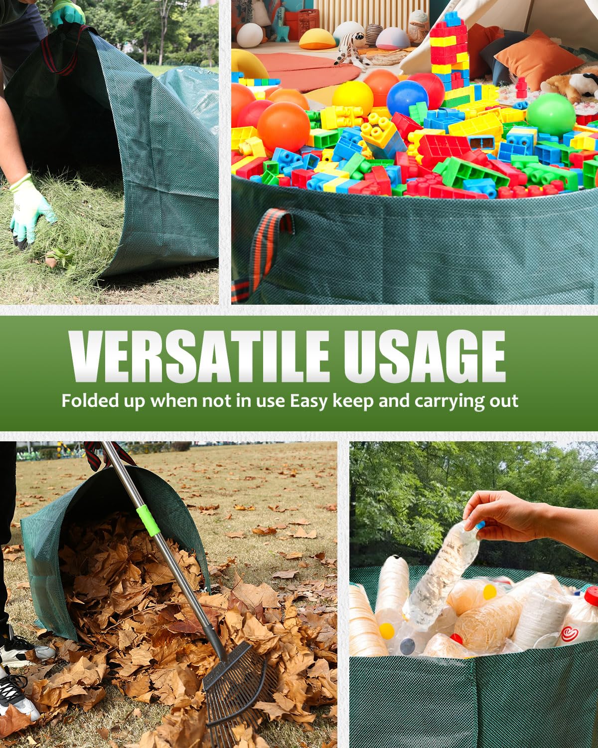 Joyhalo dustpan-type garden bag streamlines loading and disposal.