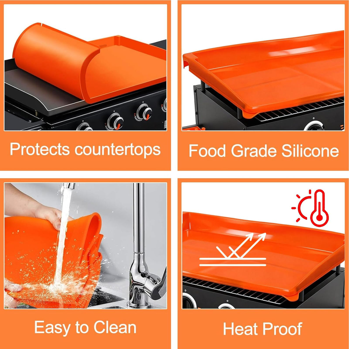 JoyHalo easy-clean silicone cover cleans with soap and water after grilling.