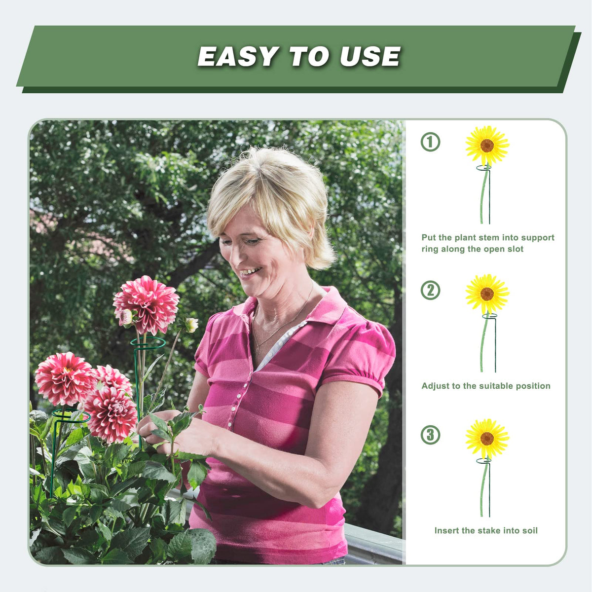 Joyhalo easy-install plant stake showing user-friendly setup