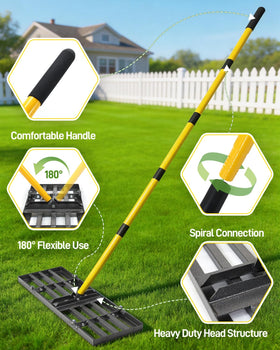 Joyhalo ergonomic design reduces fatigue during lawn and soil leveling