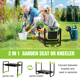 JoyHalo folding garden bench quickly collapses for compact storage