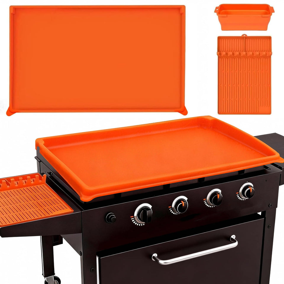 JoyHalo full-edge griddle cover on a 28-inch Blackstone, weatherproof protection.