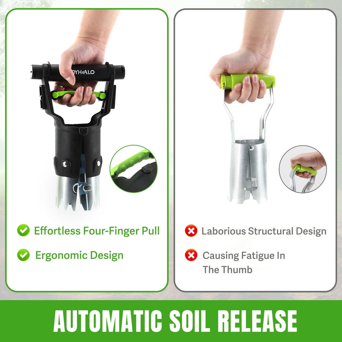 JOYHALO planter with steel bottom and serrations for easy soil penetration