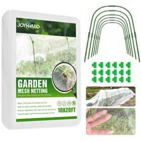 JoyHalo garden netting close-up showing 60-mesh weave for pest protection and light diffusion