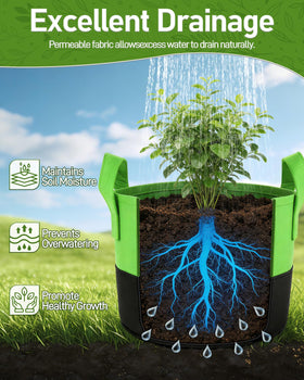 JOYHALO Grow Bag reinforced handles ensure easy relocation even when filled.