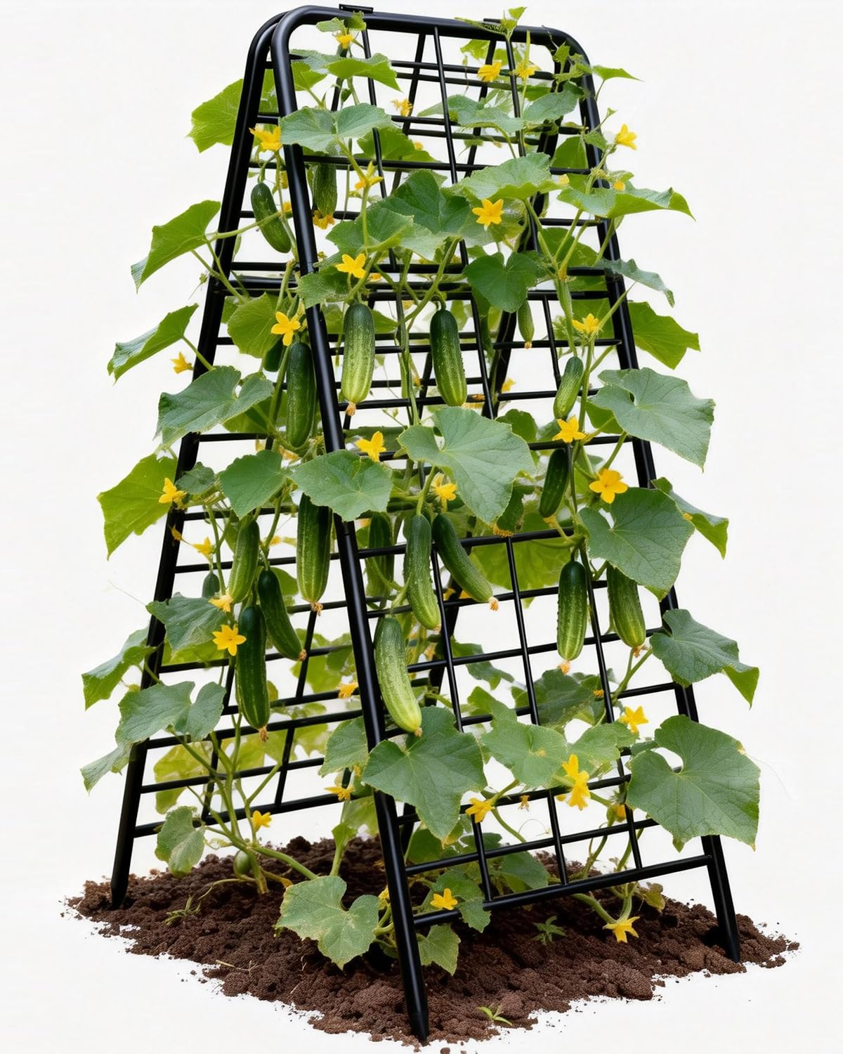 Joyhalo heavy-duty trellis front view shows sturdy metal grid supporting vertical climbing plants