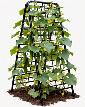 Joyhalo heavy-duty trellis front view shows sturdy metal grid supporting vertical climbing plants