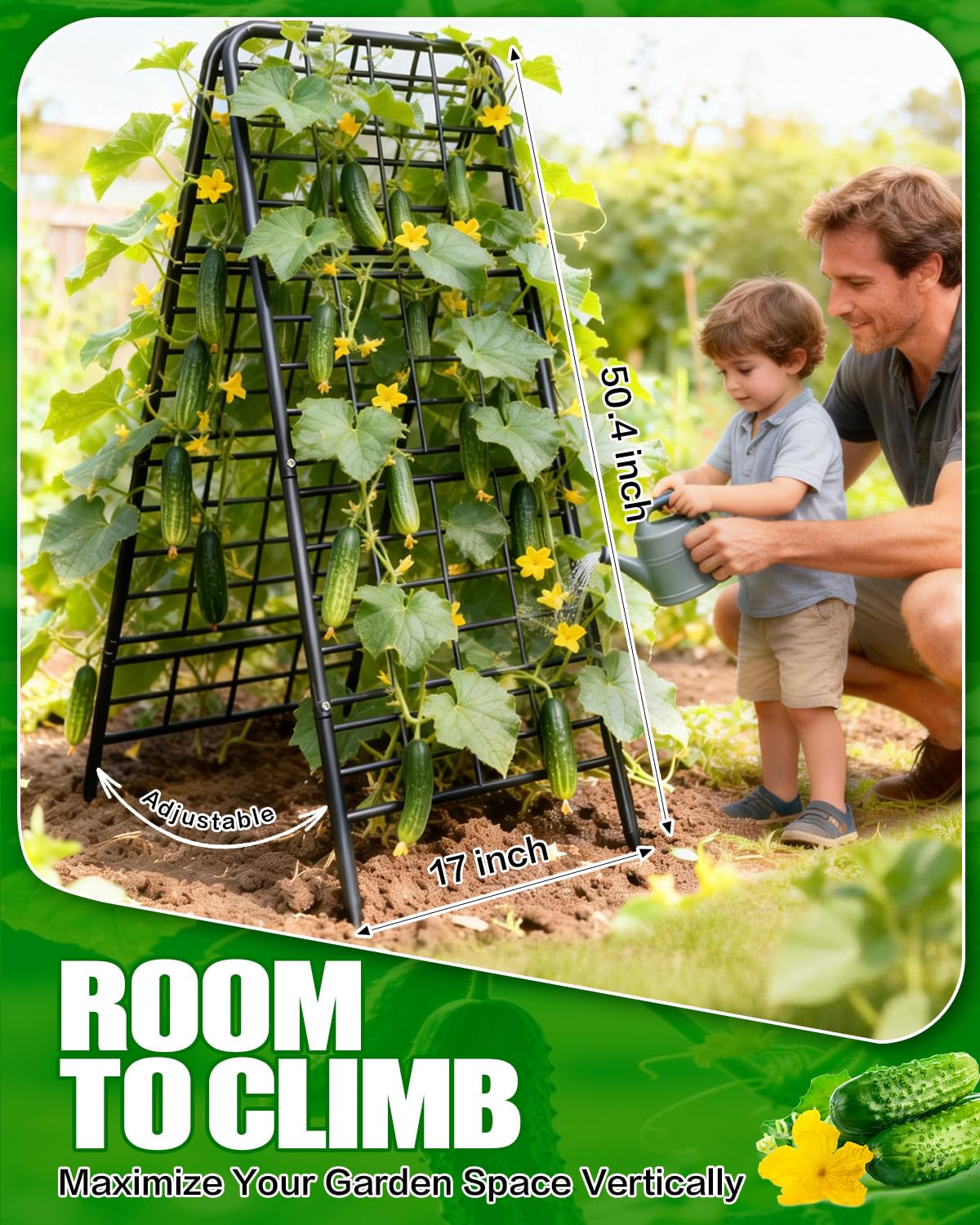 Joyhalo trellis side view highlights reinforced frame for wind-stable plant support