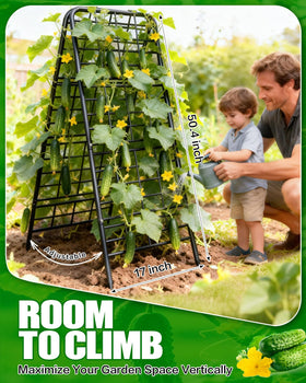 Joyhalo trellis side view highlights reinforced frame for wind-stable plant support