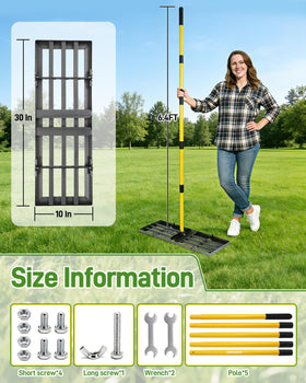 Joyhalo rake features a 78-inch adjustable handle for tall users.