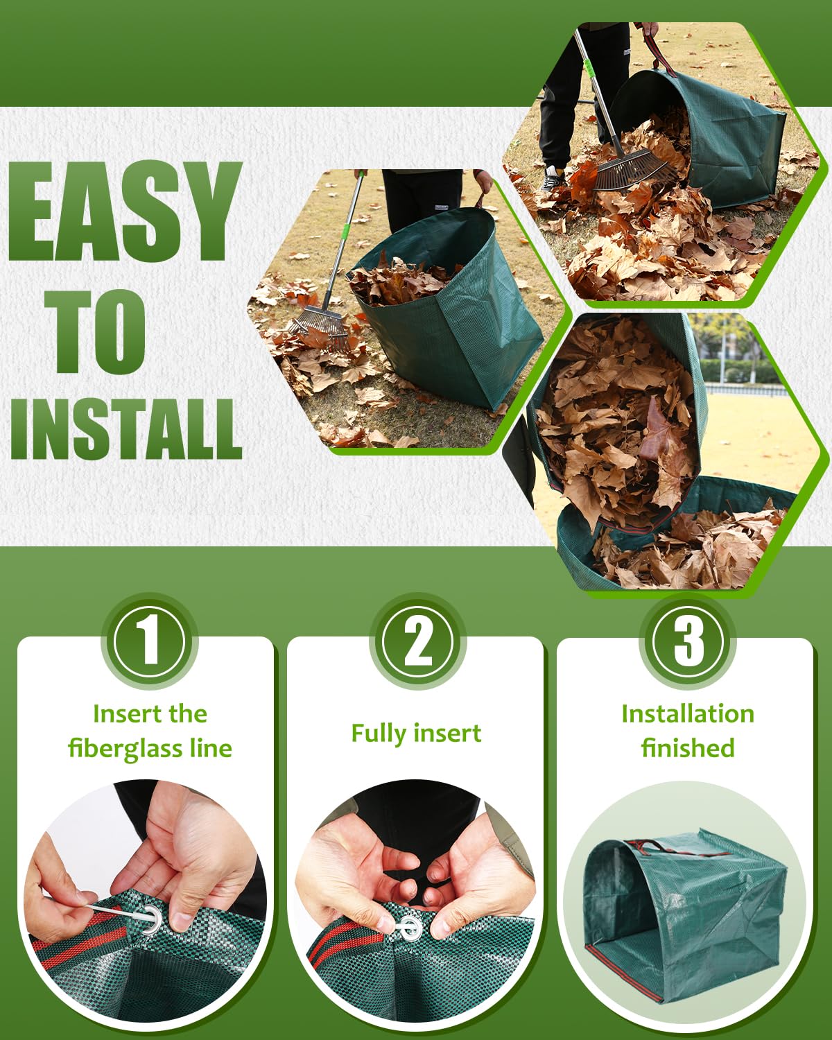 Joyhalo leaf and clipping bags suited for versatile outdoor garden tasks.