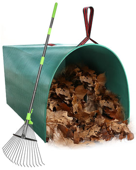 Joyhalo 63-inch leaf rake extended for easy lawn cleanup.