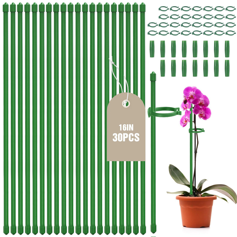 Joyhalo plant stake 30-pack 16-inch ready for sturdy indoor-outdoor support.
