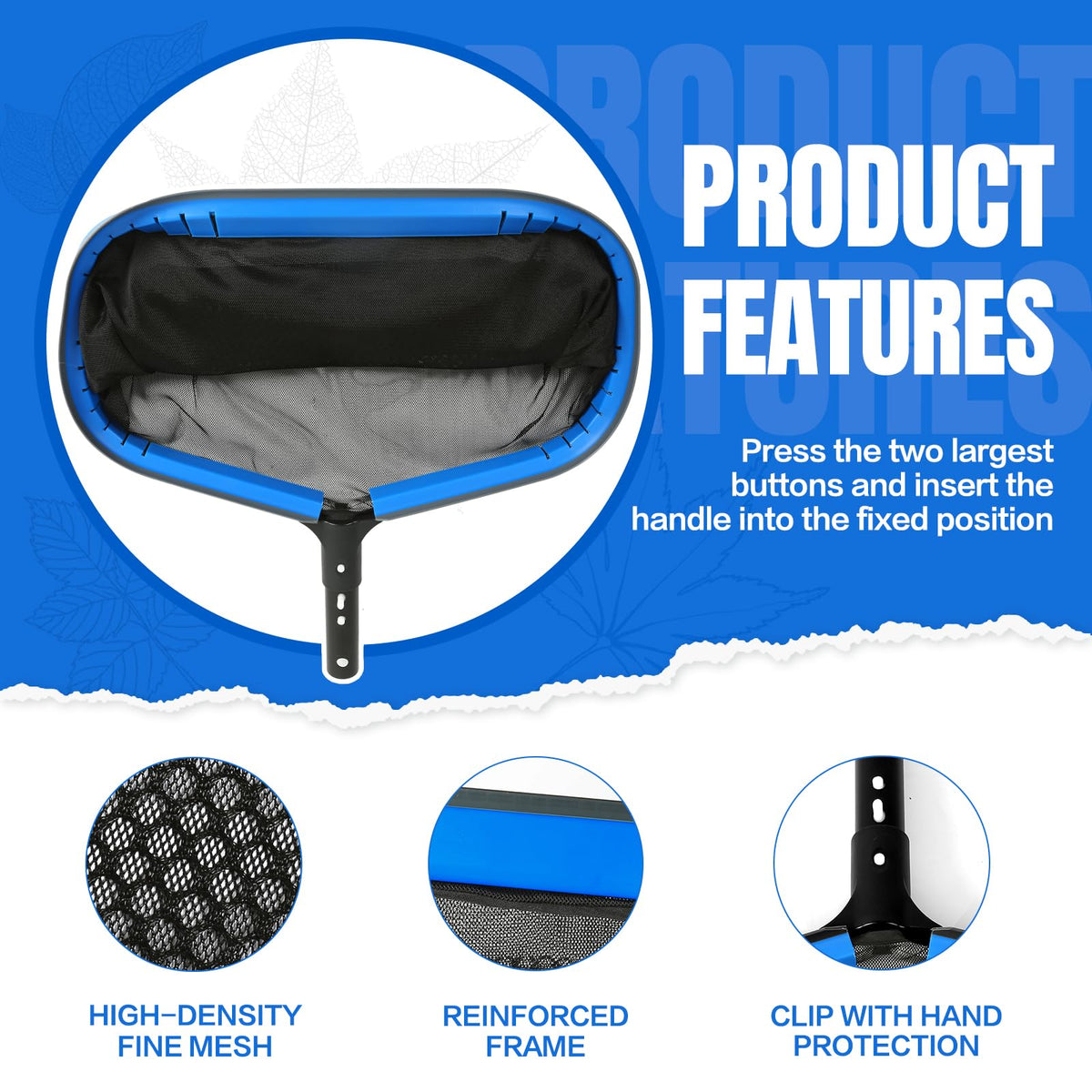 Durable aluminum pole for long-lasting JoyHalo pool skimmer