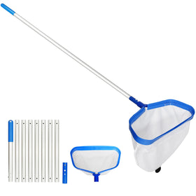 JoyHalo pool skimmer net with heavy-duty frame for sturdy debris pickup.
