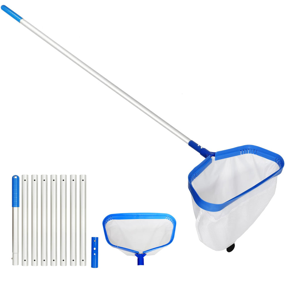 JoyHalo pool skimmer net with heavy-duty frame for sturdy debris pickup.
