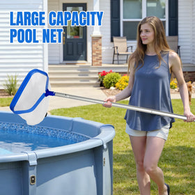 JoyHalo pool skimmer net long reach for wide-area cleaning.