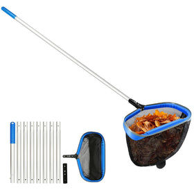 JoyHalo pool skimmer net with pole showing upgraded edge for quick debris pickup