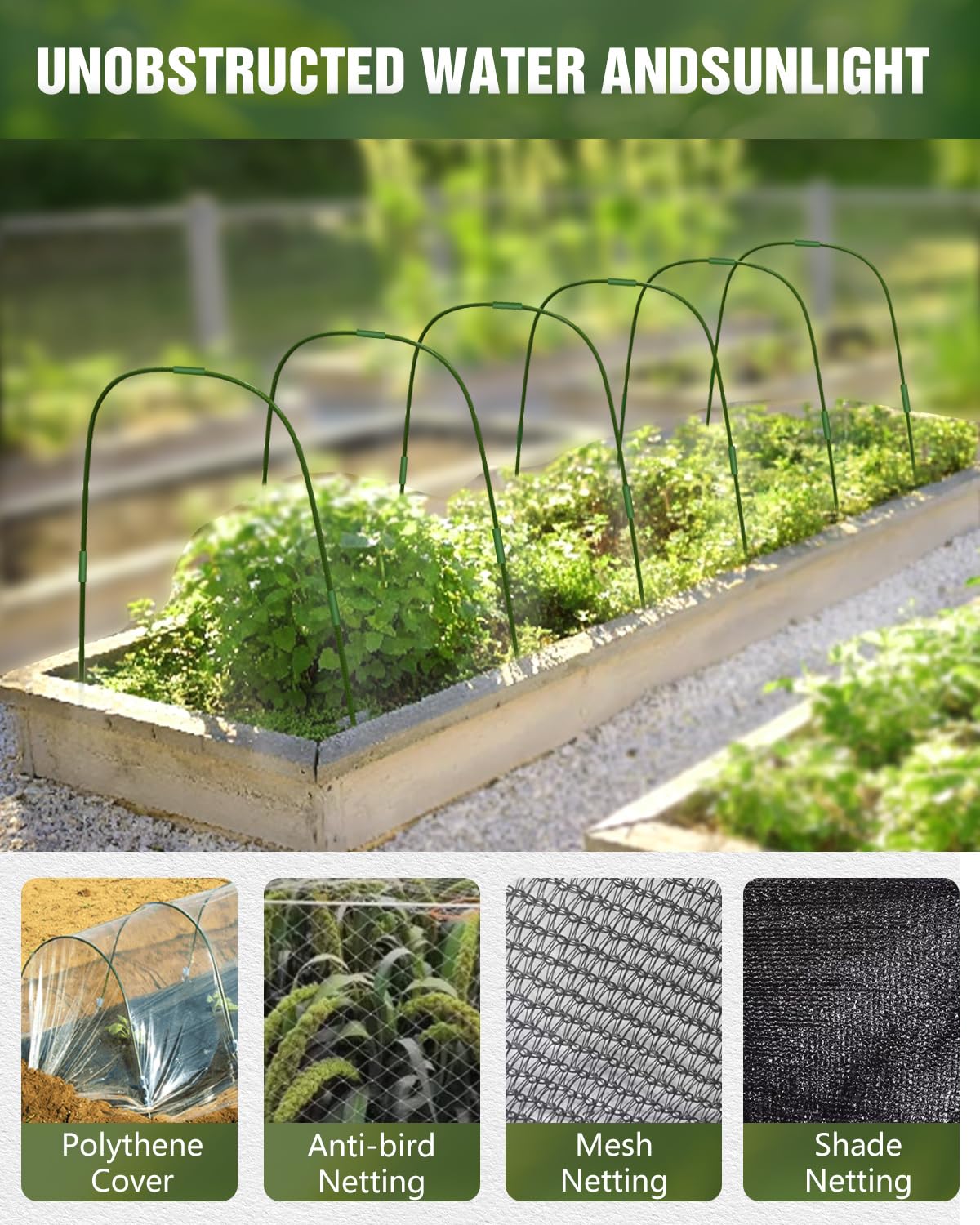 JoyHalo raised-bed netting in use demonstrates easy customization to fit different bed sizes
