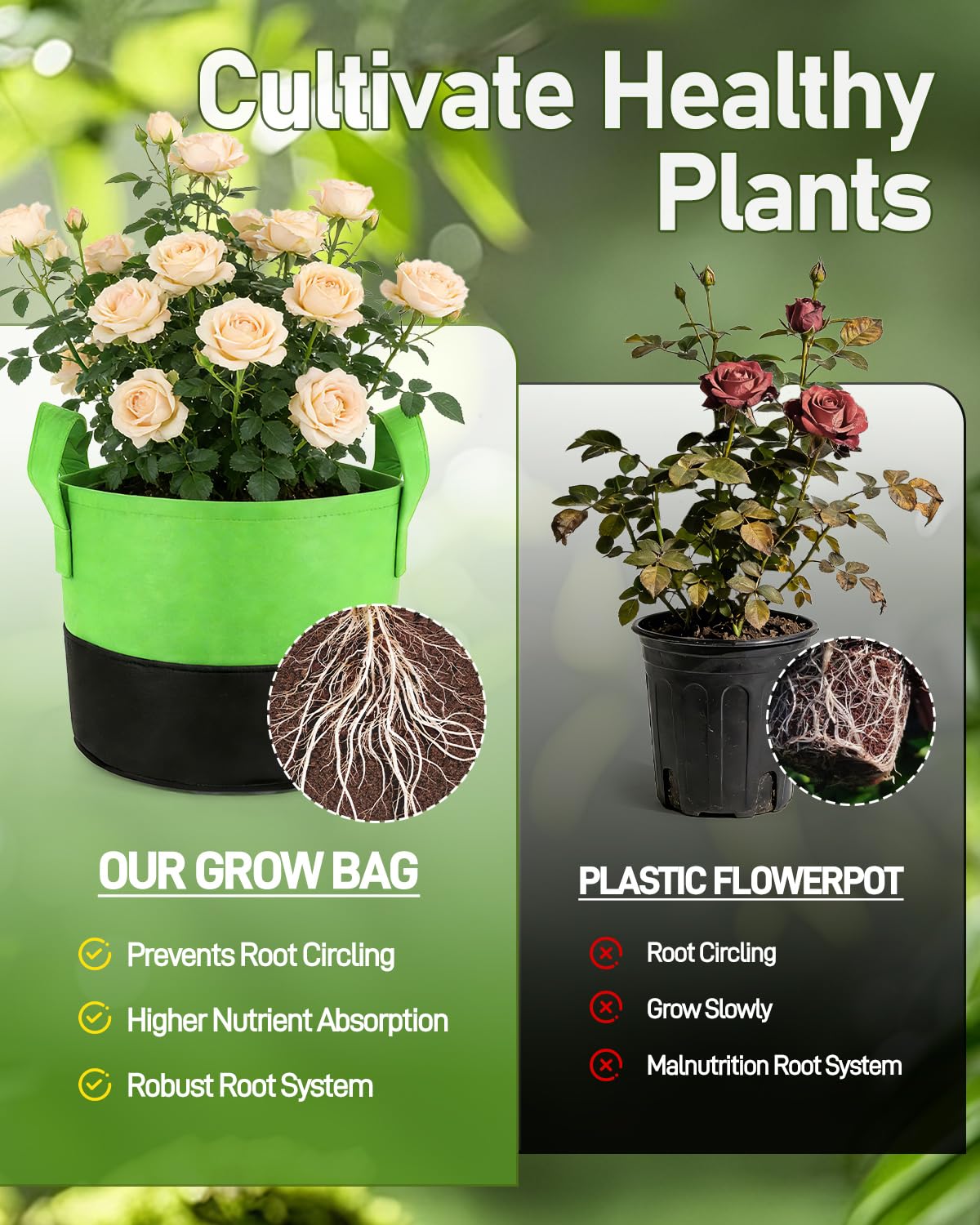 JOYHALO Grow Bag reusable and foldable for storage between seasons.