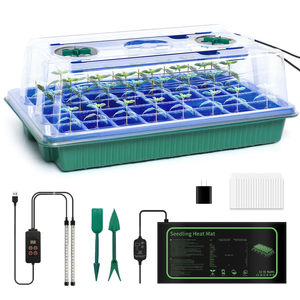 JoyHalo seed starter 40-cell tray with graphene mat for even heat and germination support