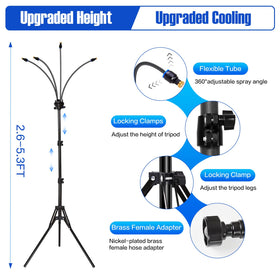 JoyHalo stand mister with flexible hoses directs cooling where you need it