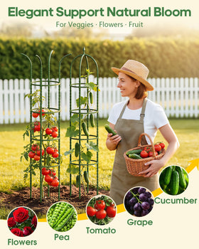 Joyhalo 6.2ft trellis shown fully extended in a lush outdoor setting