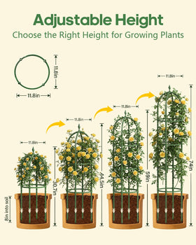 Joyhalo adjustable-height trellis with extendable rods for tall climbers