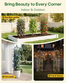Joyhalo decorative tops swap between classic and modern garden styling