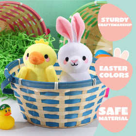 JOYIN Easter bamboo baskets pink top view perfect for gift-ready egg hunts.