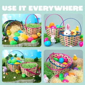 JOYIN bamboo plaid basket used for storing candy and small toys after Easter.